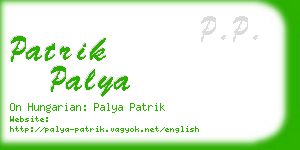 patrik palya business card